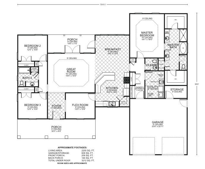 Hillcrest - Custom Home Floor Plan