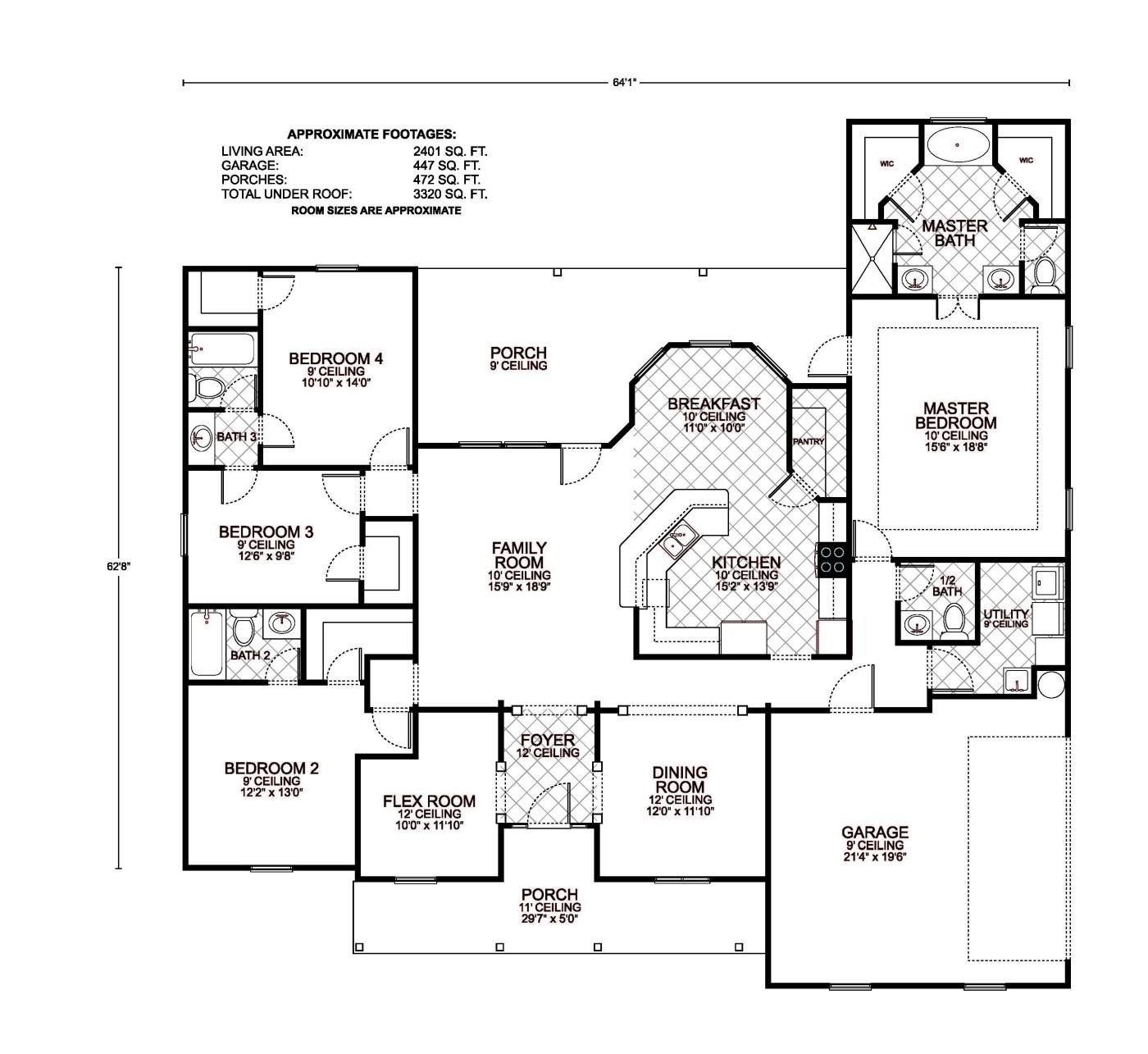 Lafayette B - Custom Home Floor Plan
